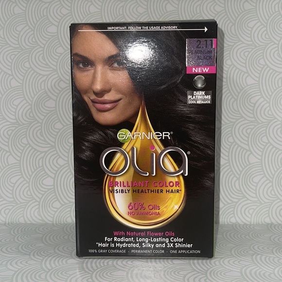 GARNIER💥OLIA AMMONIA FREE HAIR DYE 2.11 PLATINUM BLACK 💥 - Picture 2 of 6